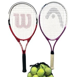 SOLD - Wilson and Head Tennis Racket Set with Wilson Tennis Balls